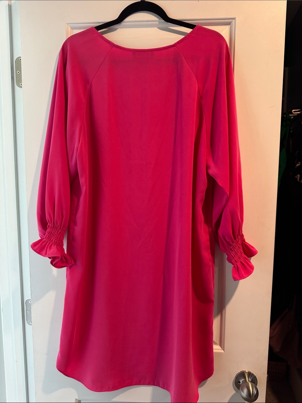 Nine West Hot Pink Long Sleeve Shift Dress - Picture 2 of 3